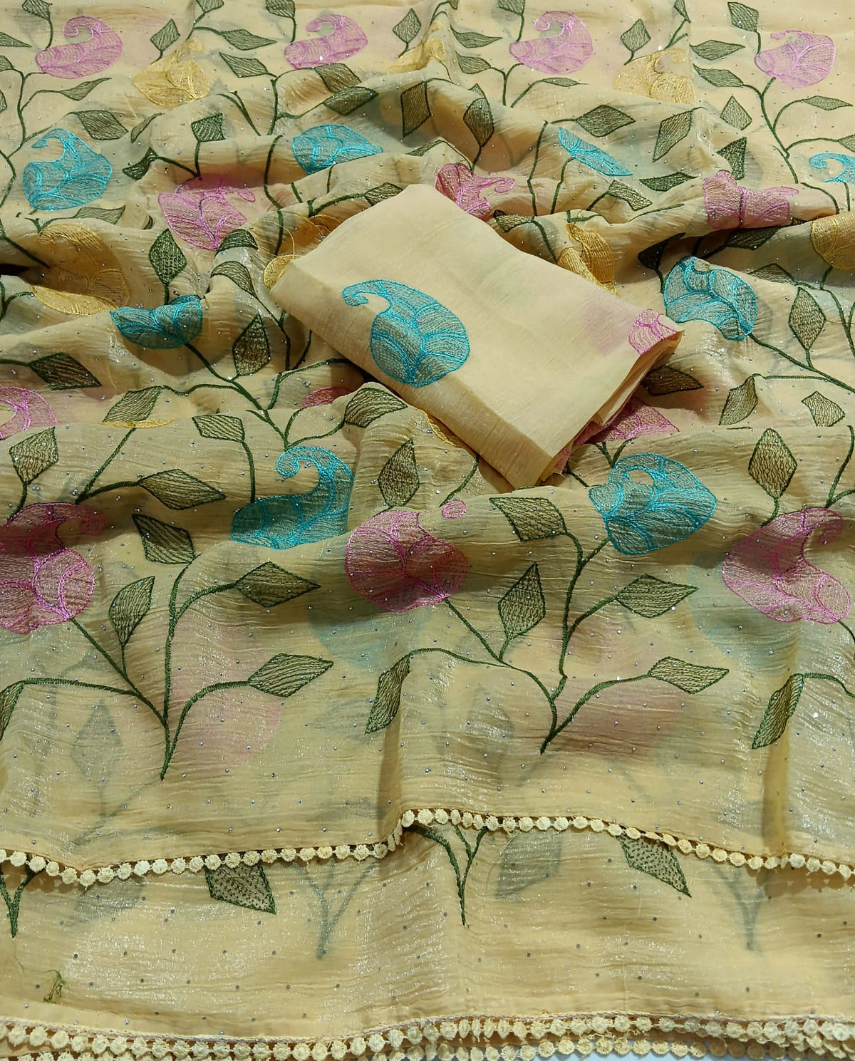 Chiffon Embroidered Saree 5