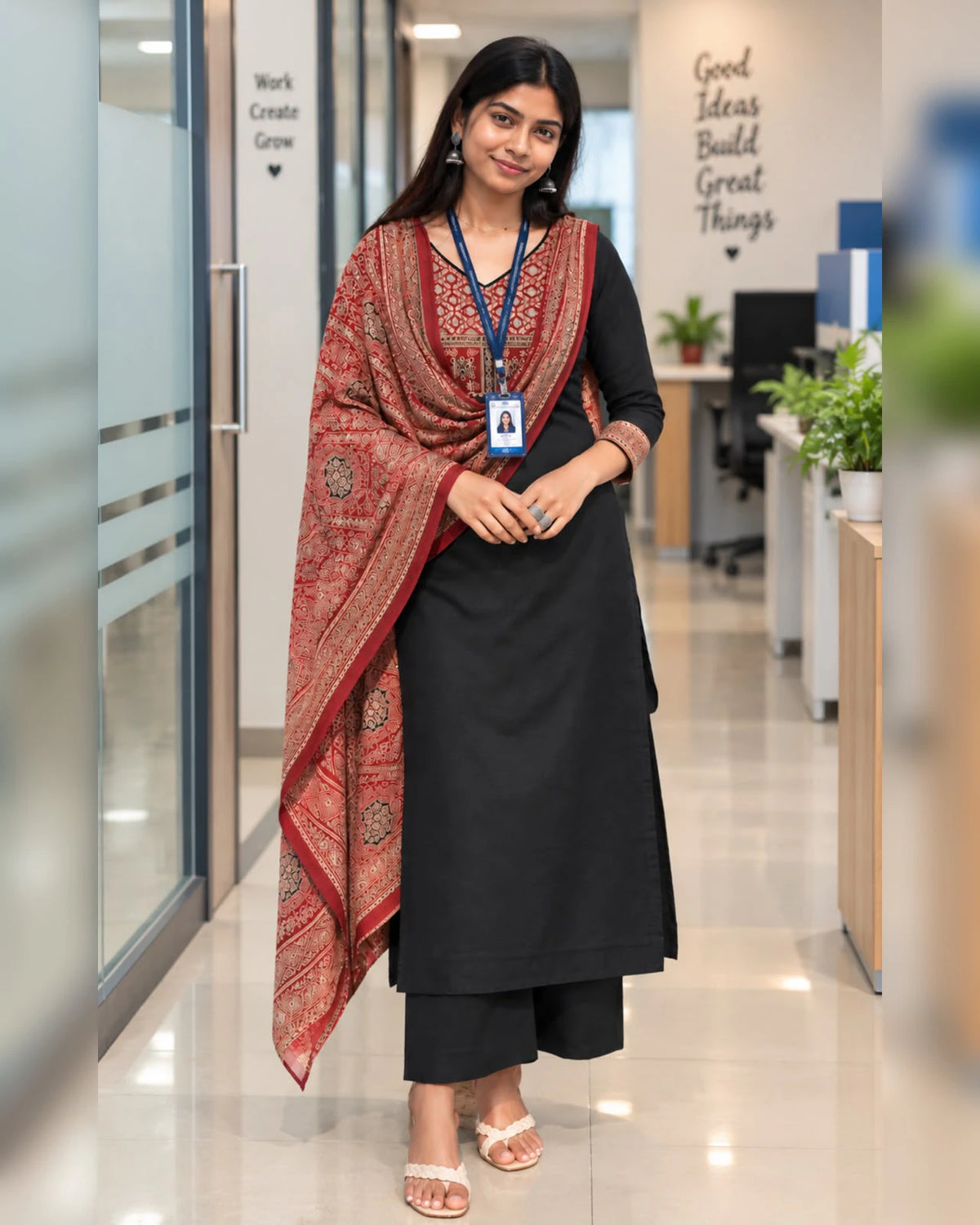 Cotton Ajrakh Print Kurta Set 7