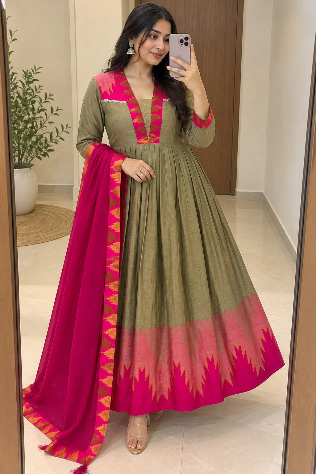 Cotton Spun Silk Anarkali 7