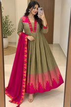 Cotton Spun Silk Anarkali 7