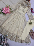 ❤️Designer Fendy Silk Embroidery Party Wear Gown Set💕 4