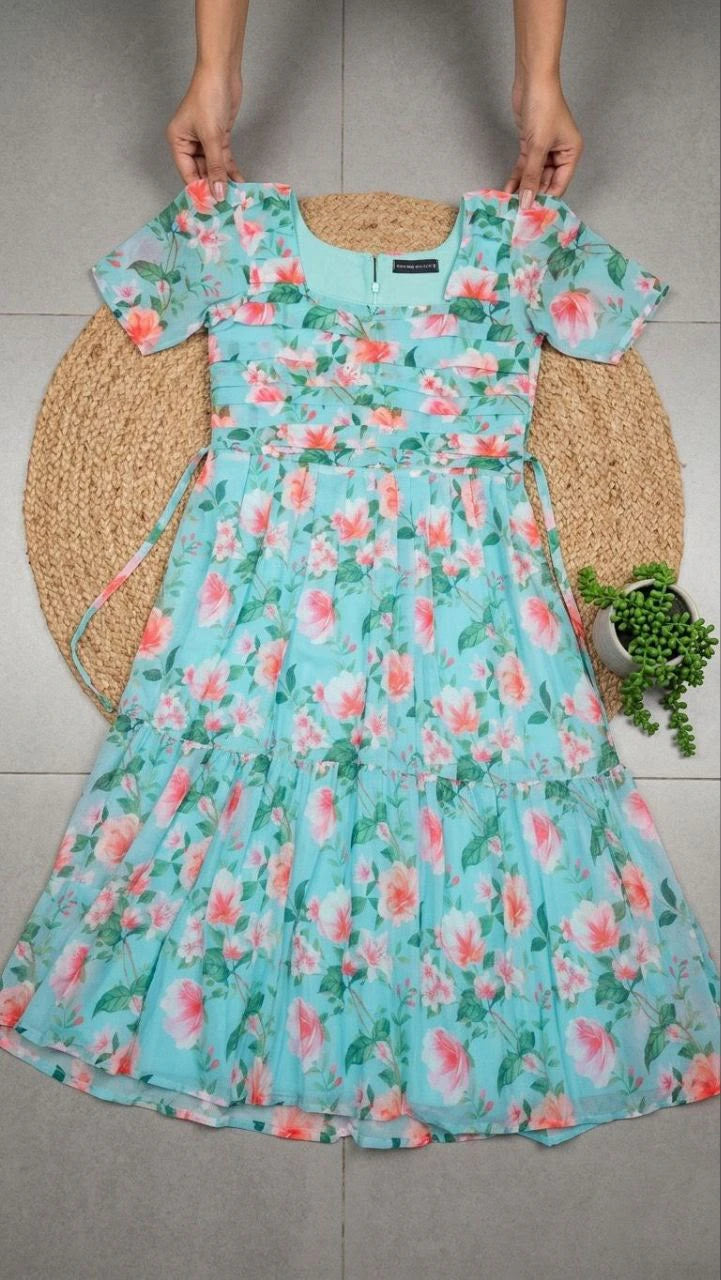 Alfino Chiffon Floral Maxi Dress 4