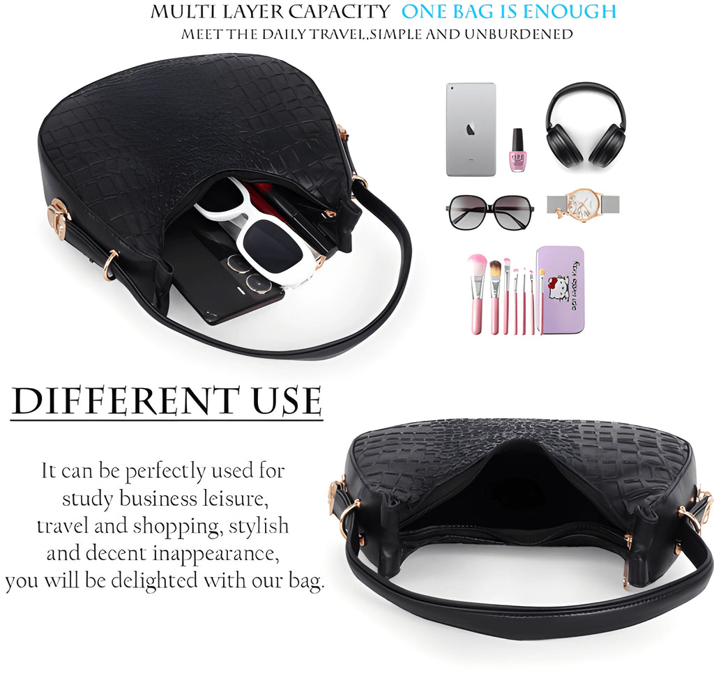Women Fashion Hobo Bag, Casual Slouchy Handbag for Ladies, Versatile Shoulder Purse for Travel 6