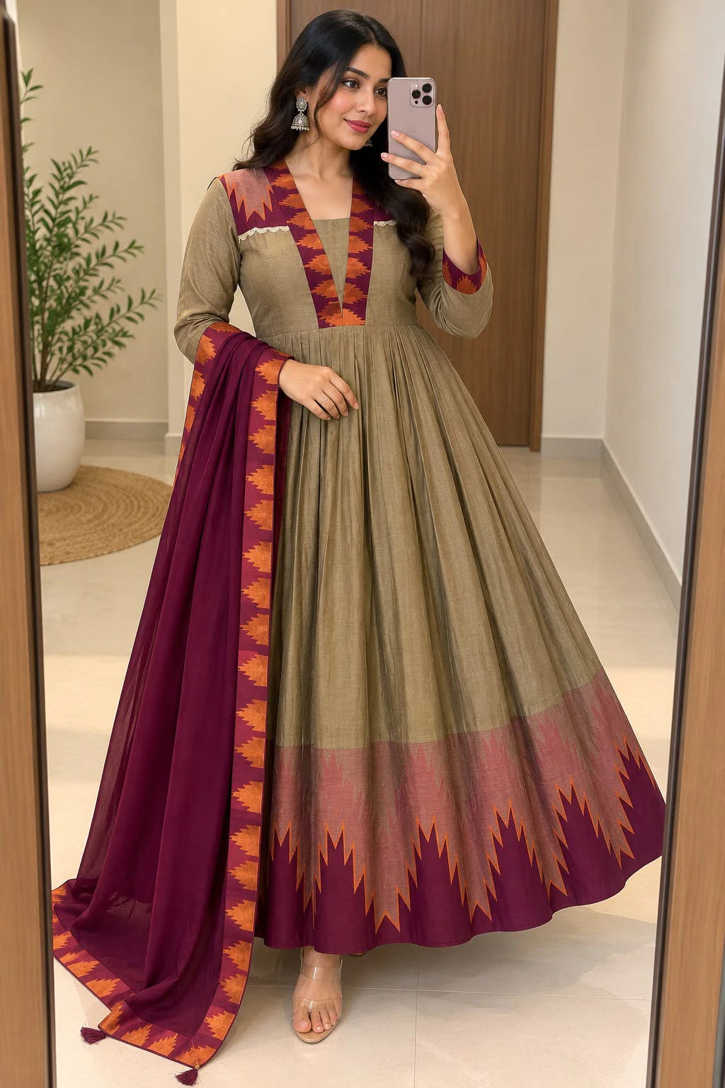 Cotton Spun Silk Anarkali 3