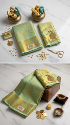 Soft Silk Saree with Aari Work Blouse 3