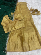 Golden Kanchipuram Half Saree 4