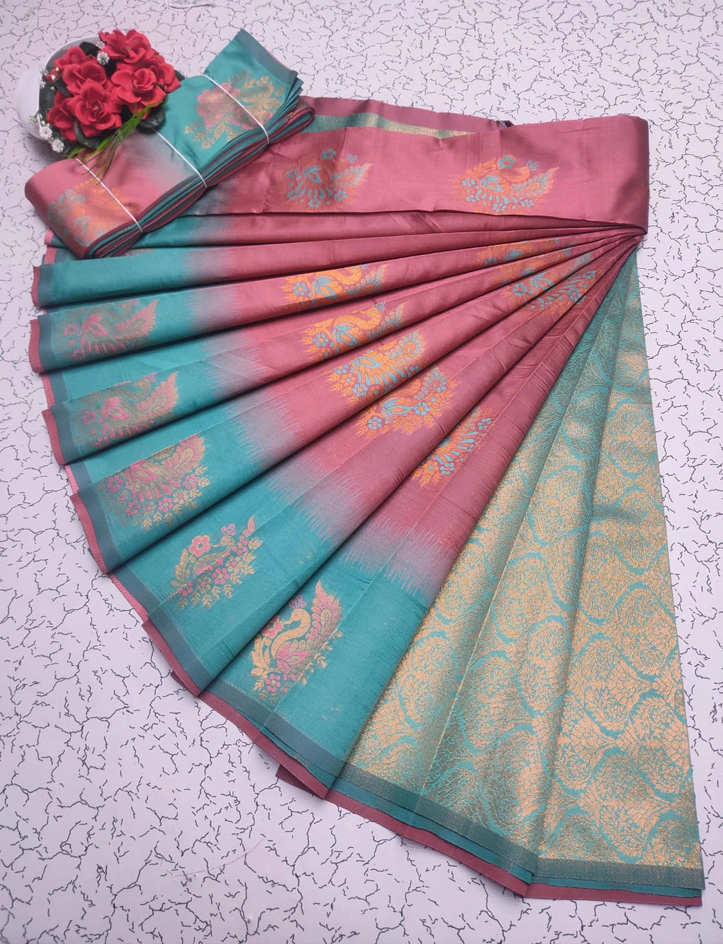 DIE SAREES  WITH BLOUSE 8