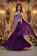 💗💗Trending Embroidery Sequence work Ready to Wear Saree Set with Embroidery Blouse💗💗 4