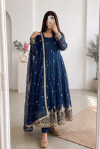 Silk Embroidered Gown 4