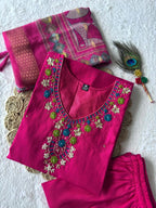 Roman Silk Embroidered Kurta Set 1