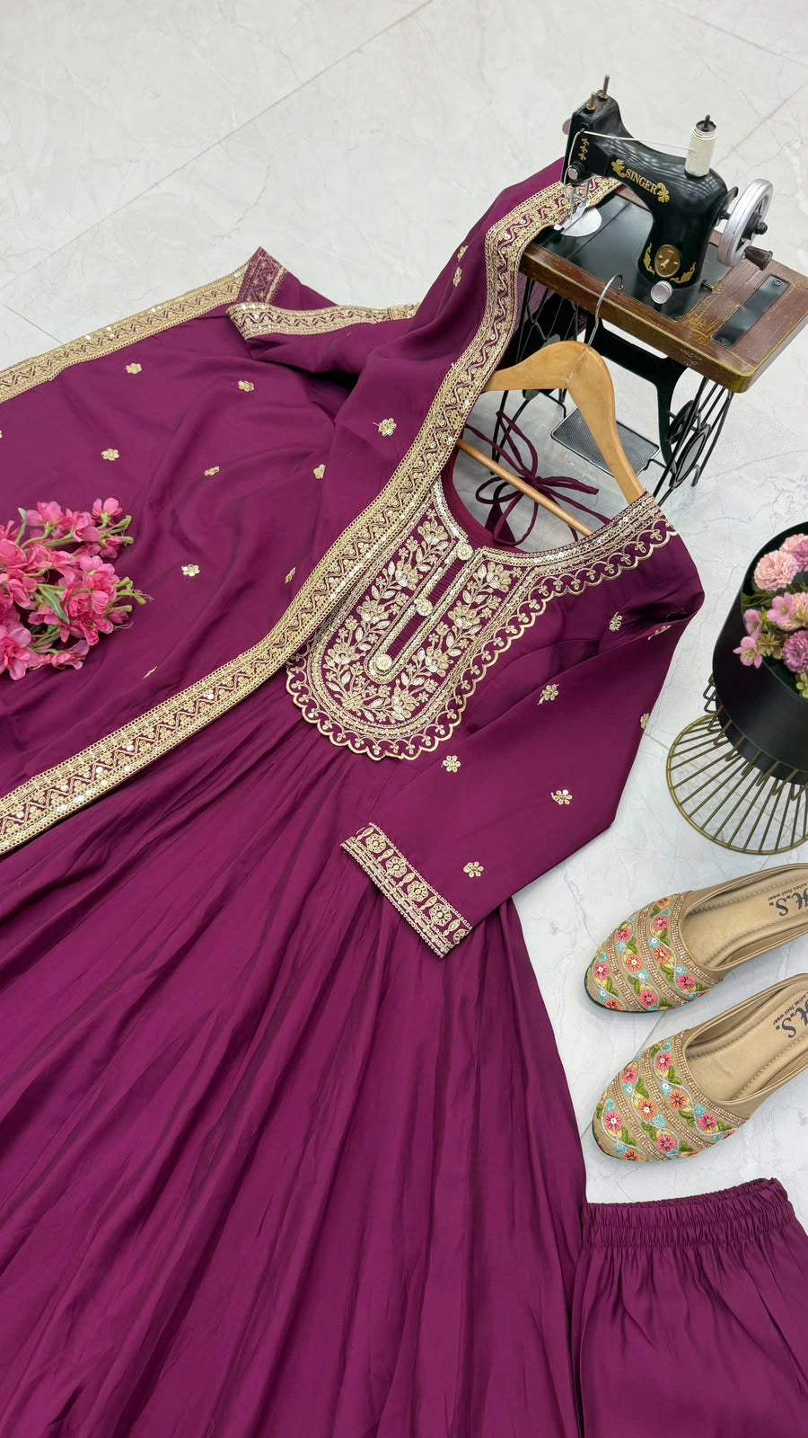 Roman Silk Anarkali Set 10
