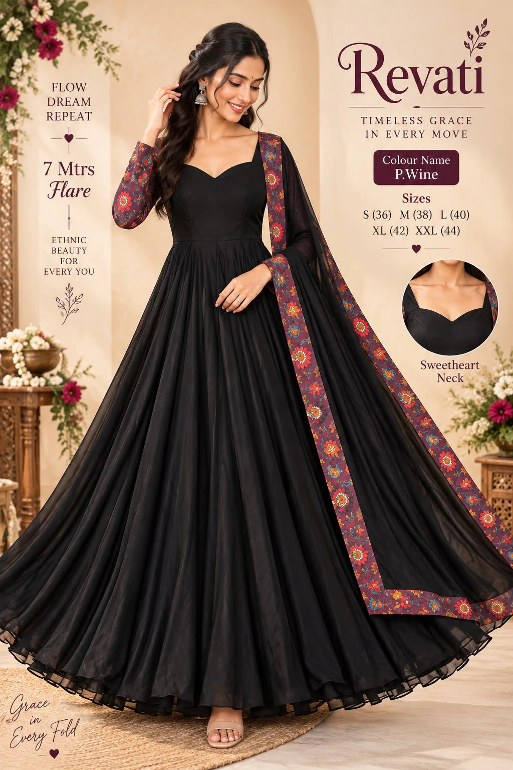 Georgette Anarkali Gown 7