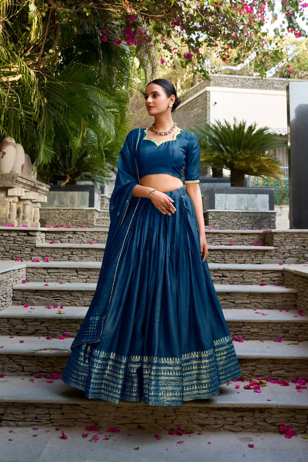 Pure Chanderi Work Lehenga Set 8