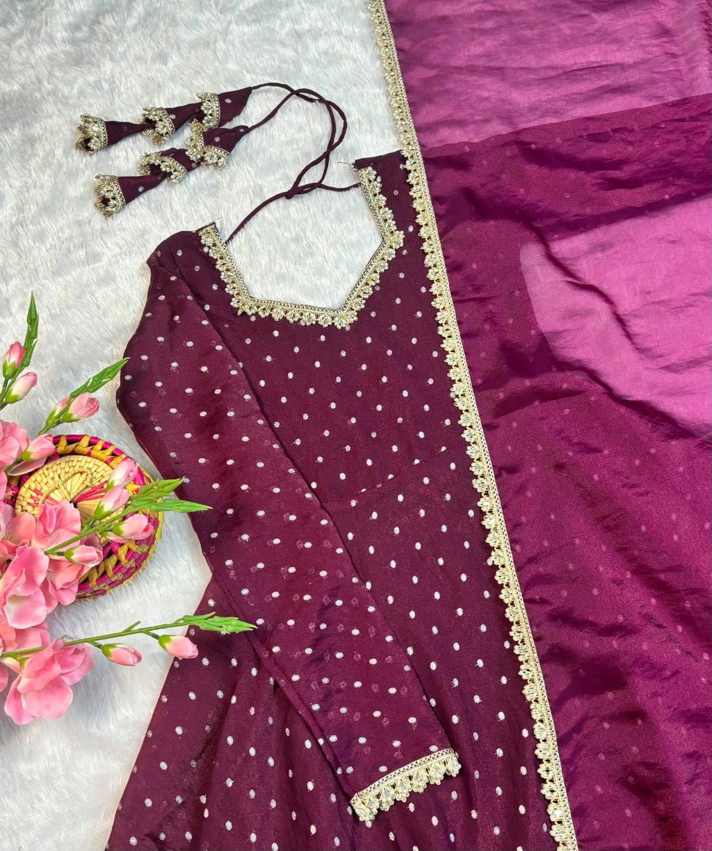 Nc Moss Gown with Dupatta 7