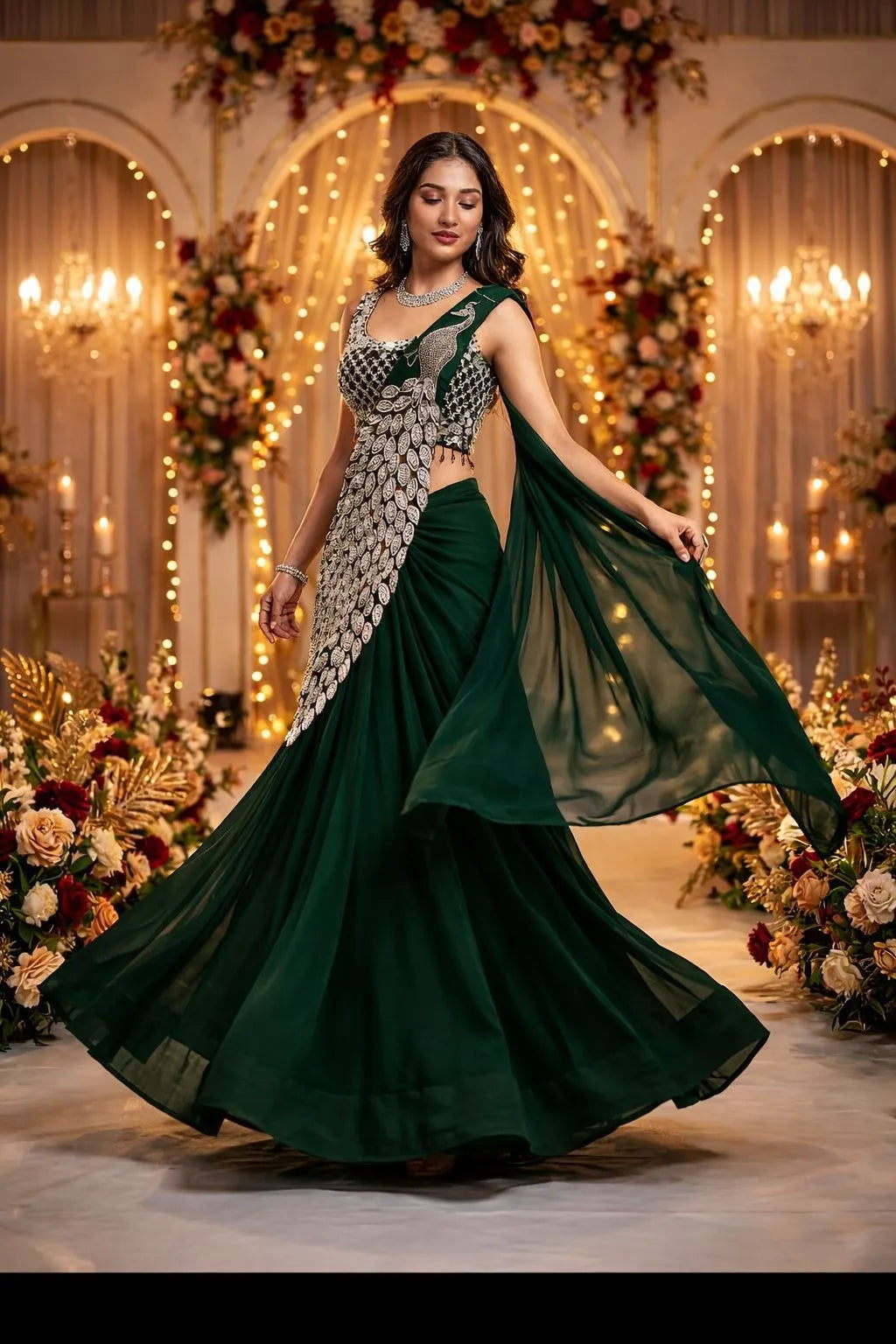 💗💗Trending Embroidery Sequence work Ready to Wear Saree Set with Embroidery Blouse💗💗 10
