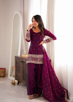Fendy Silk Embroidered Kurta Set 8