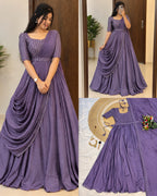 Vichitra Silk Party Gown Set 1