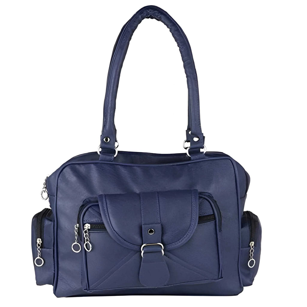 Women's Handbag with Golden Accessories & Fur Charm | Perfect for Work, Shopping & Parties 5