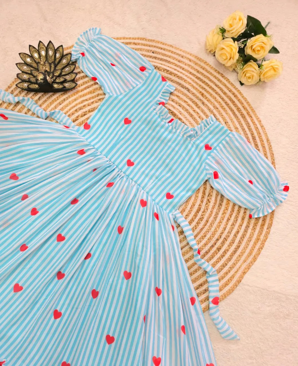 💕💕Premium Mul Chanderi Heart Printed Maxi Gown💕💕 4