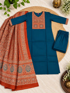 Cotton Ajrakh Print Kurta Set 3