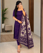 Cotton Top with Chennuri Silk Kalamkari Dupatta 9