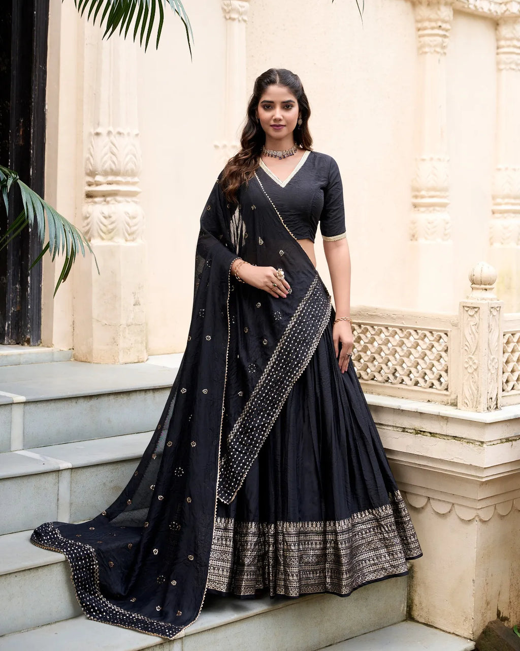 Pure Chanderi Work Lehenga Set 3