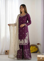 Silk Embroidered Kurta Set 10