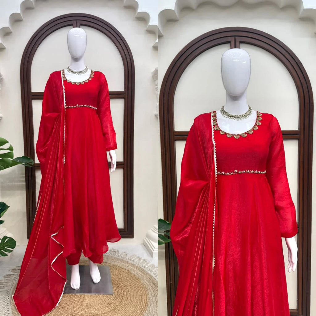 Fendi Silk Anarkali Set 9