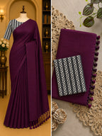 Khadi Cotton Saree with Blouse 1