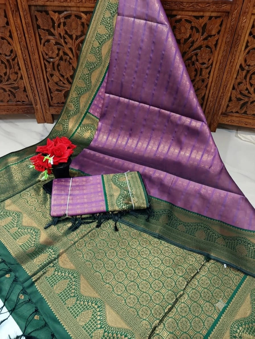 Soft Silk Saree with Blouse 5
