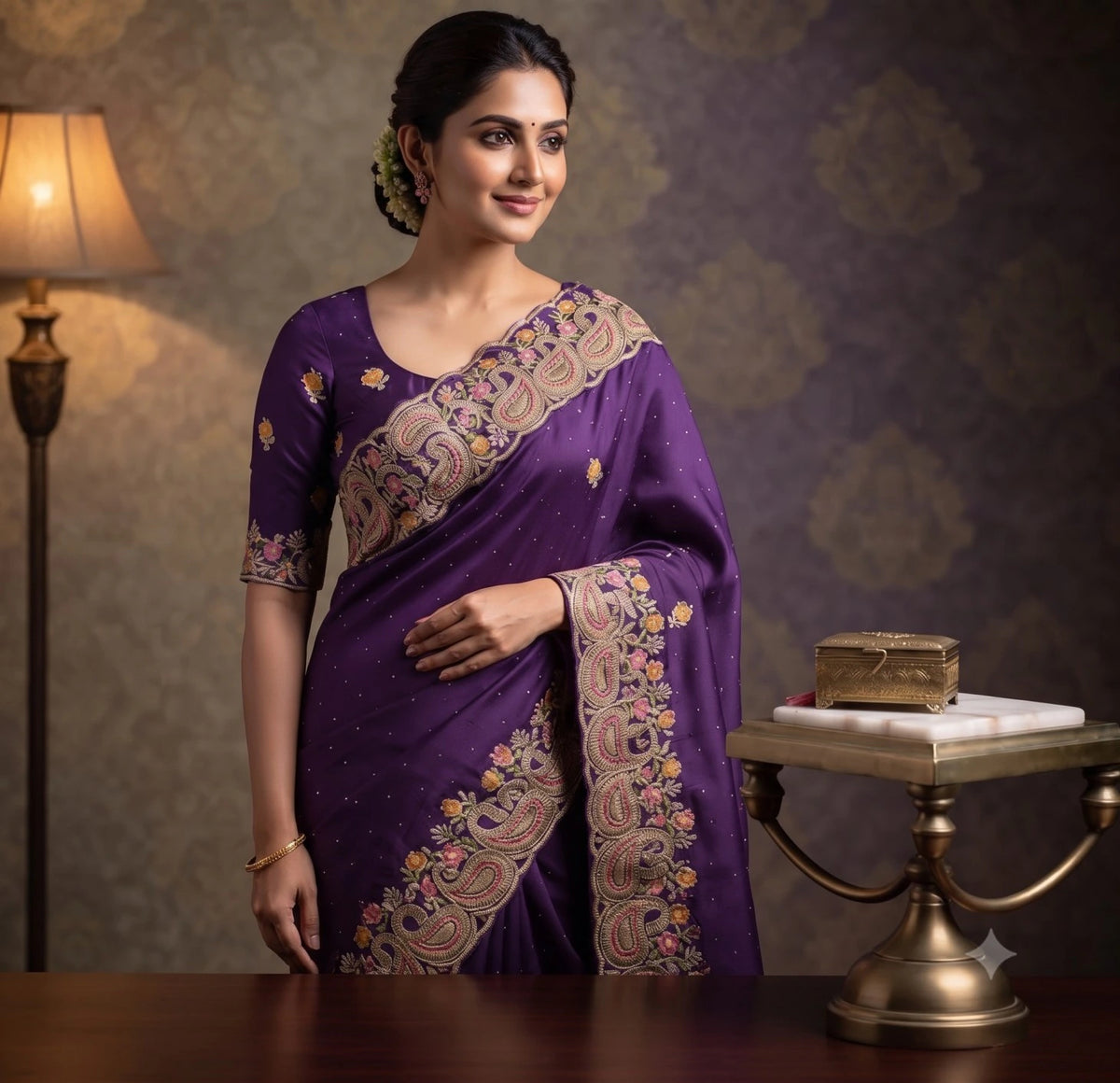 SPACE SILK EMBROIDERY WITH SEPARATE BLOUSE 1