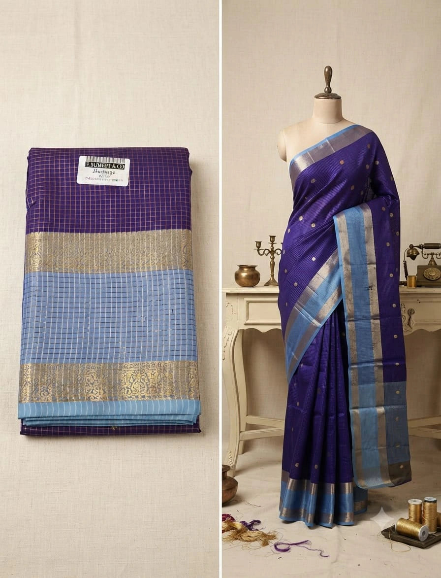 Semi Silk Saree with Blouse 6