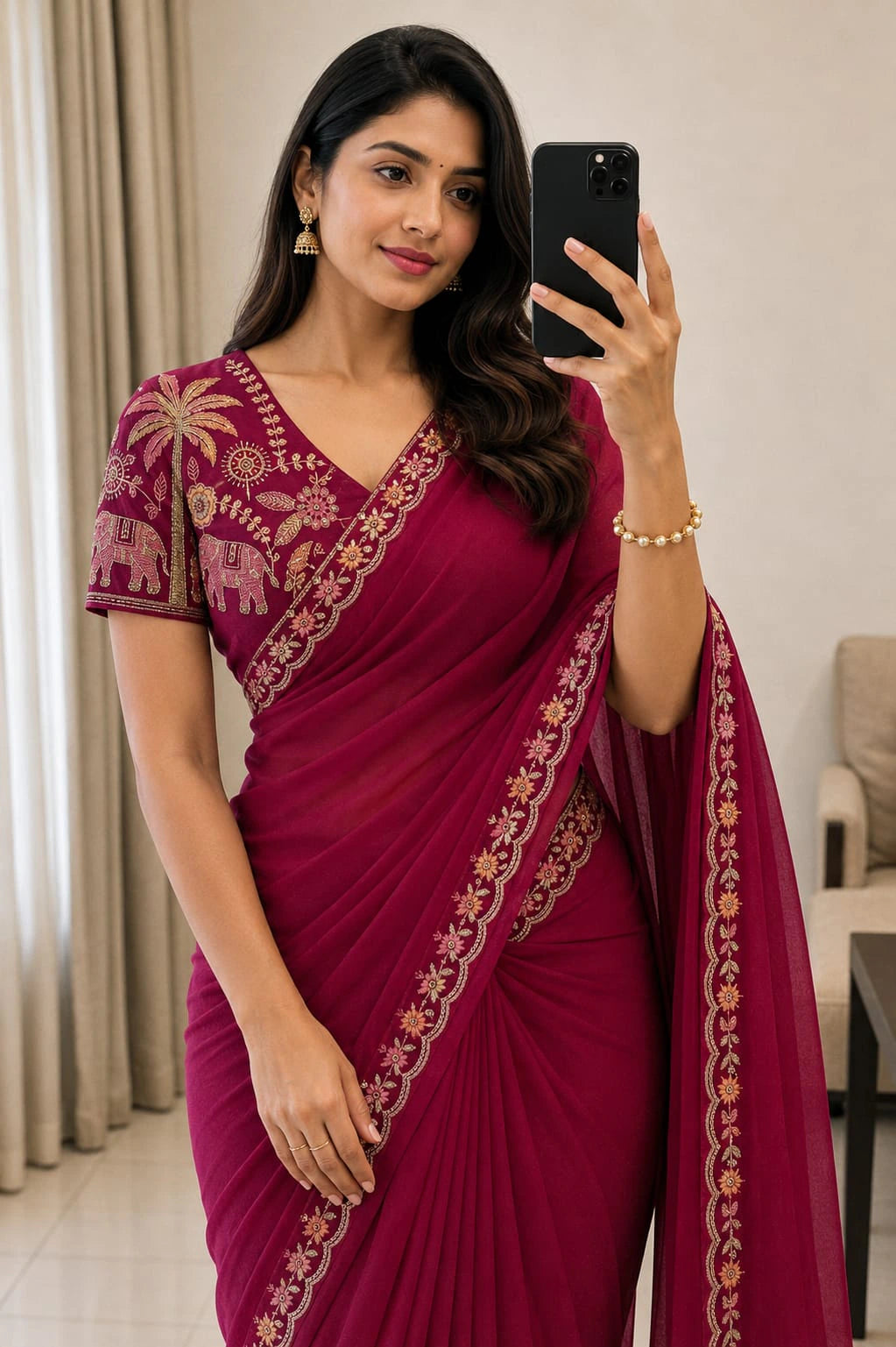 Georgette Embroidered Saree 7