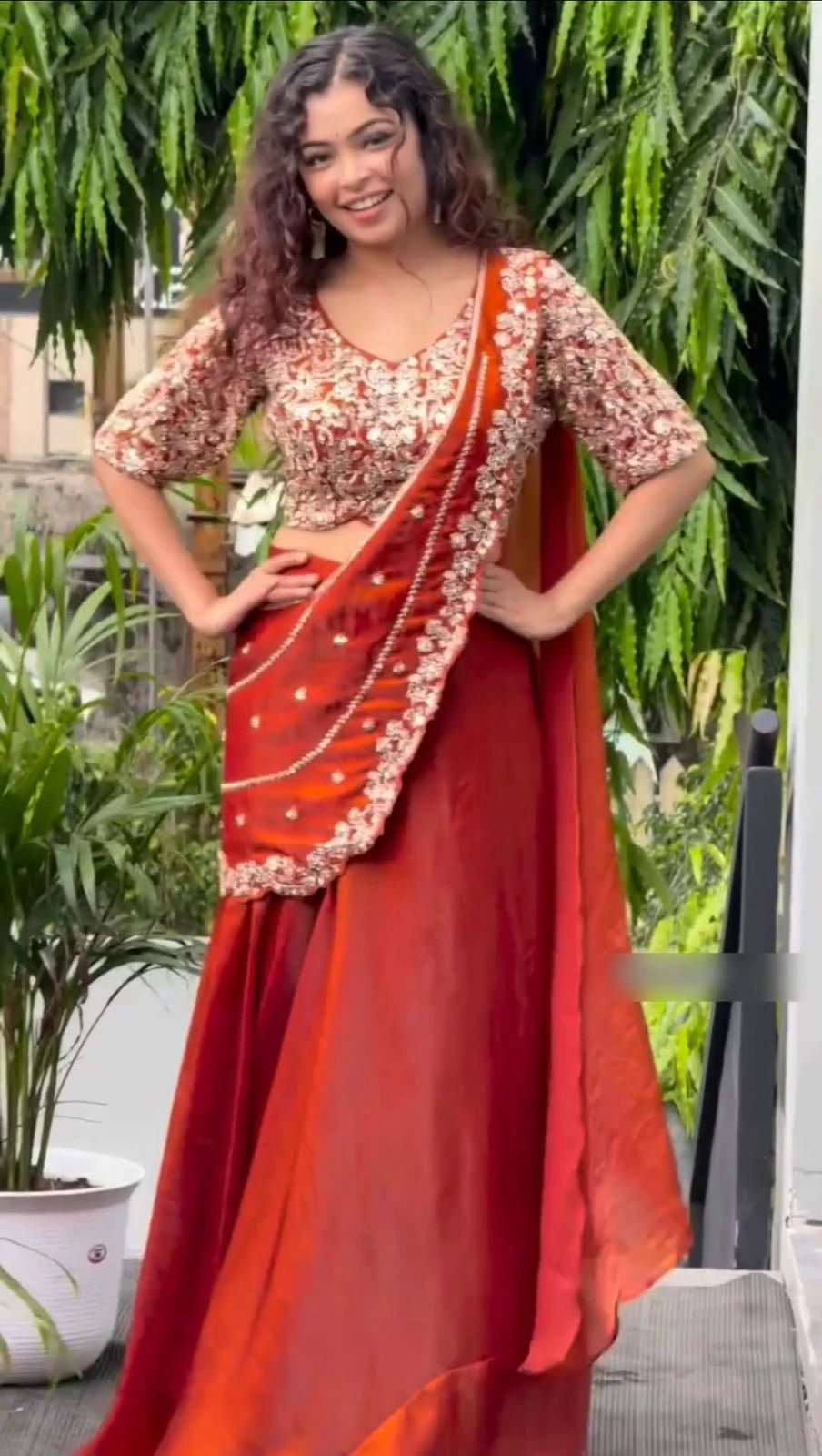 Fandy Satin Lehenga Saree 5