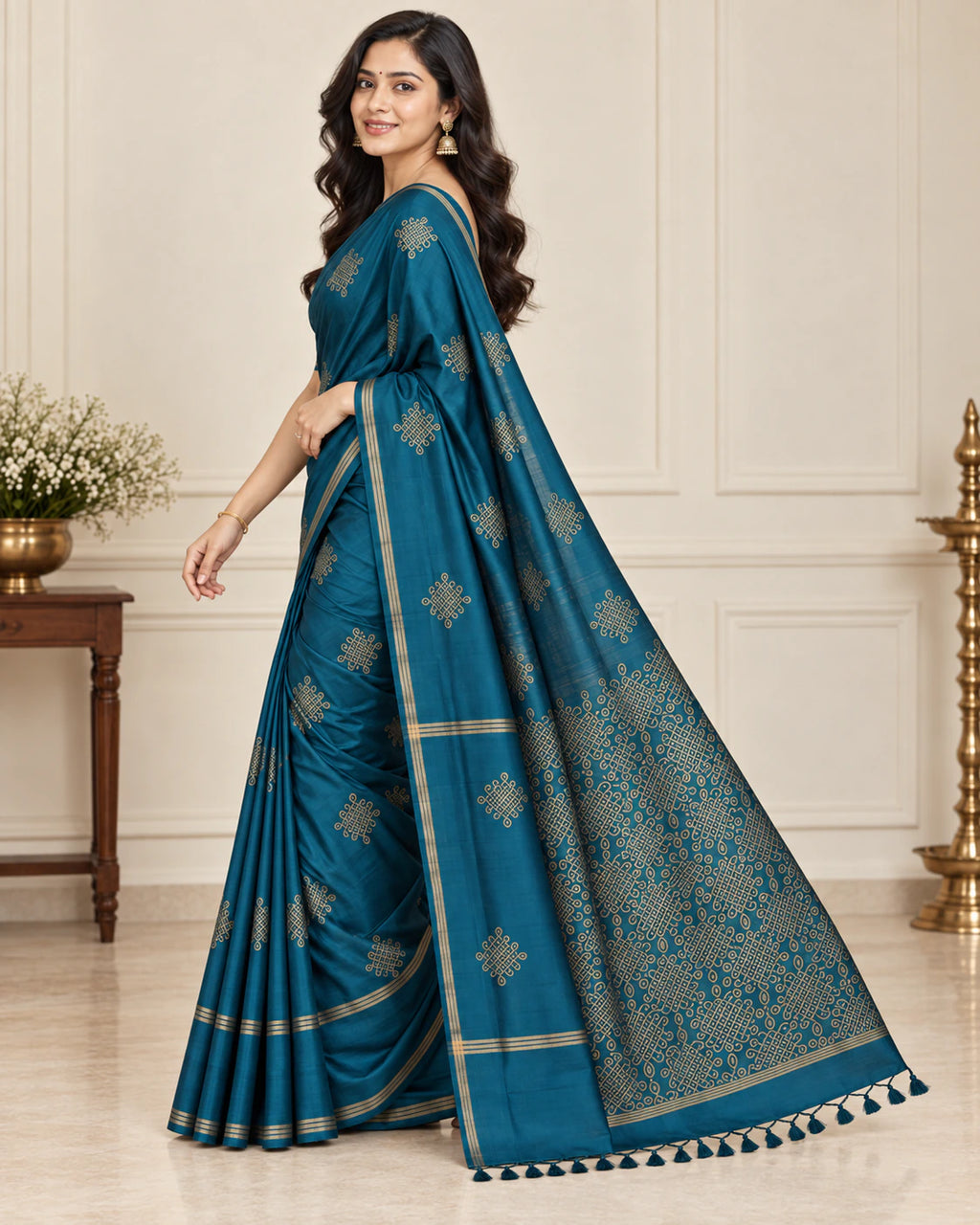 Soft Silk Saree with Blouse 5