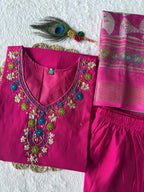 Roman Silk Embroidered Kurta Set 4