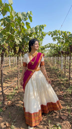 Mul Cotton Zari Woven Lehenga Set 1