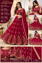 Georgette Embroidered Lehenga Choli Set 9