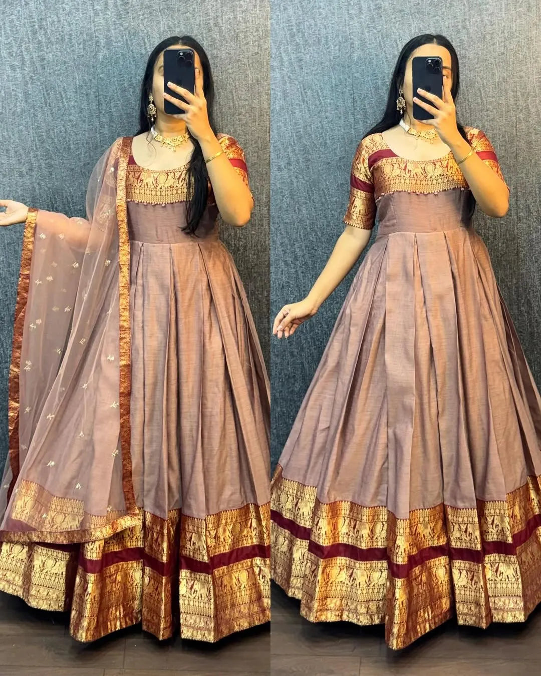 😍😍Traditional Ethnic Gown Set with Dupatta😍😍 9
