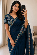 Georgette Embroidered Saree 9