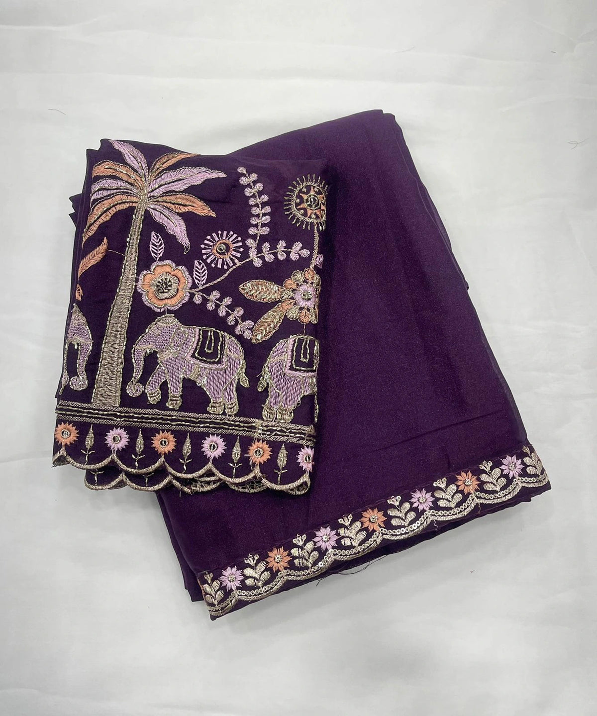 Georgette Embroidered Saree 4