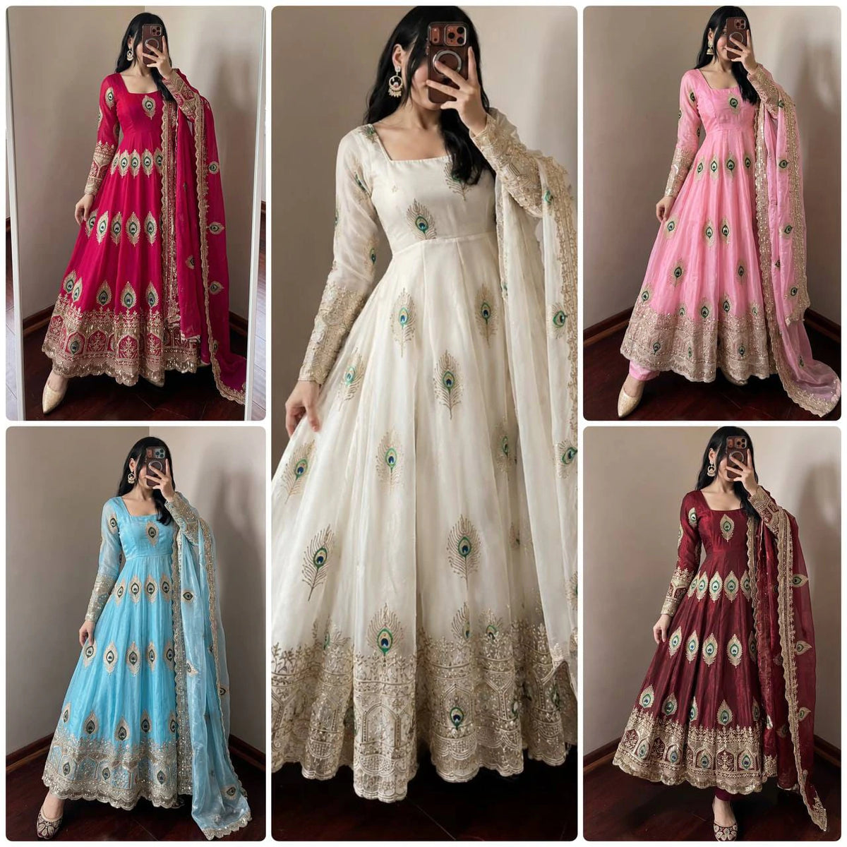 Fendy Silk Gown with Dupatta 1