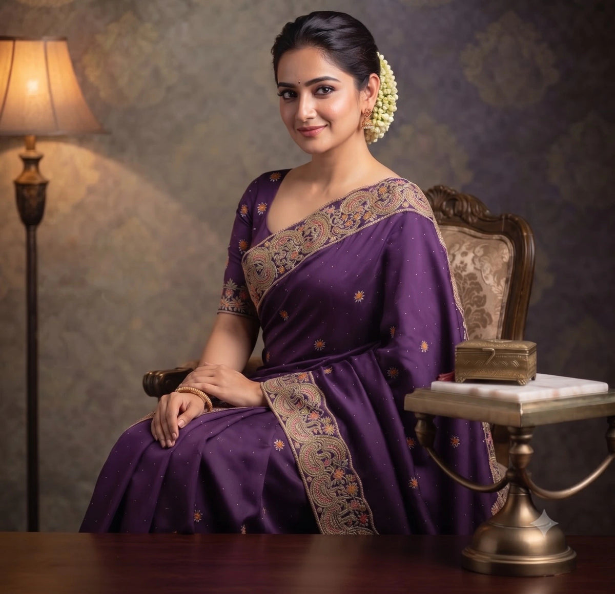 SPACE SILK EMBROIDERY WITH SEPARATE BLOUSE 7