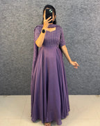 Vichitra Silk Party Gown Set 5