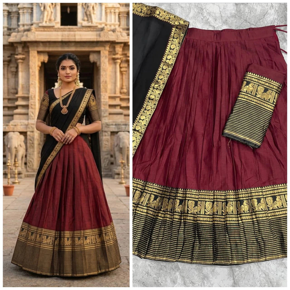 Kanji Cotton Silk Lehenga Set 6