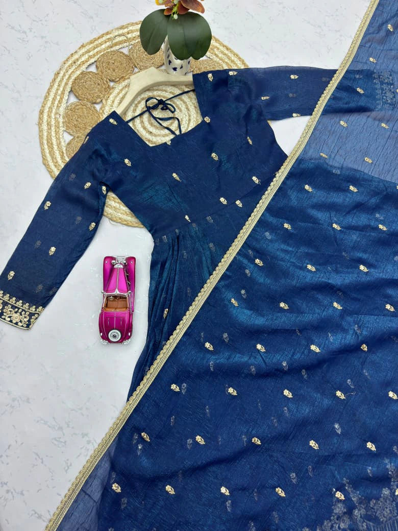 Silk Embroidered Gown 5