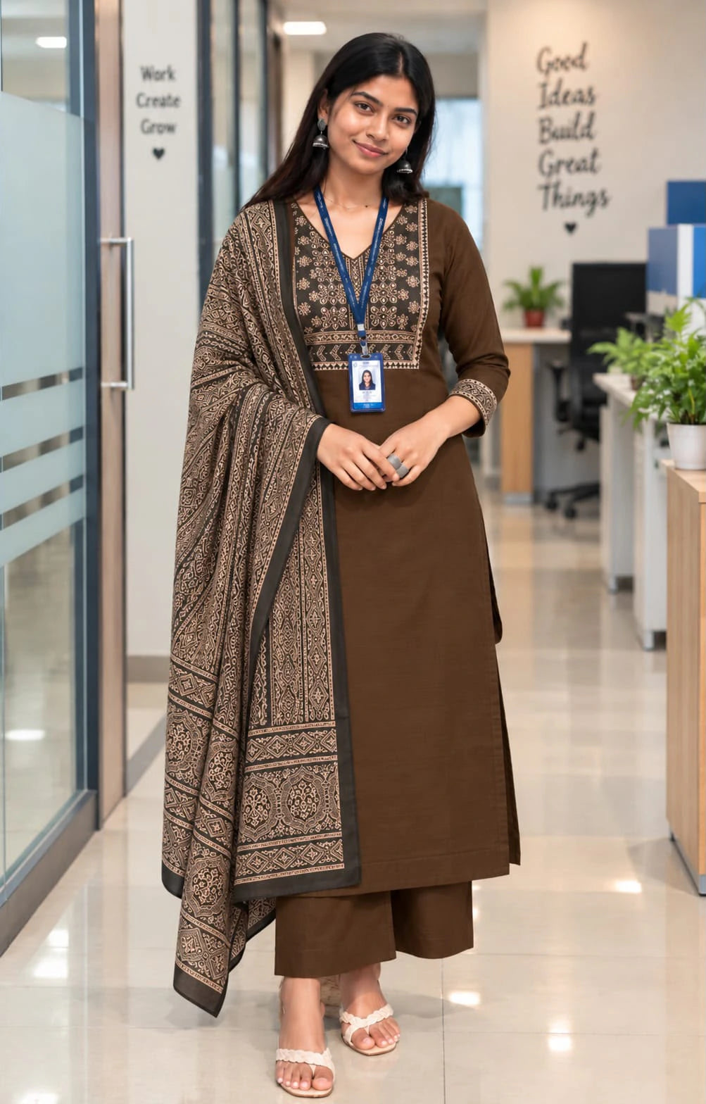 Cotton Ajrakh Print Kurta Set 9