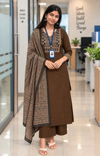 Cotton Ajrakh Print Kurta Set 9