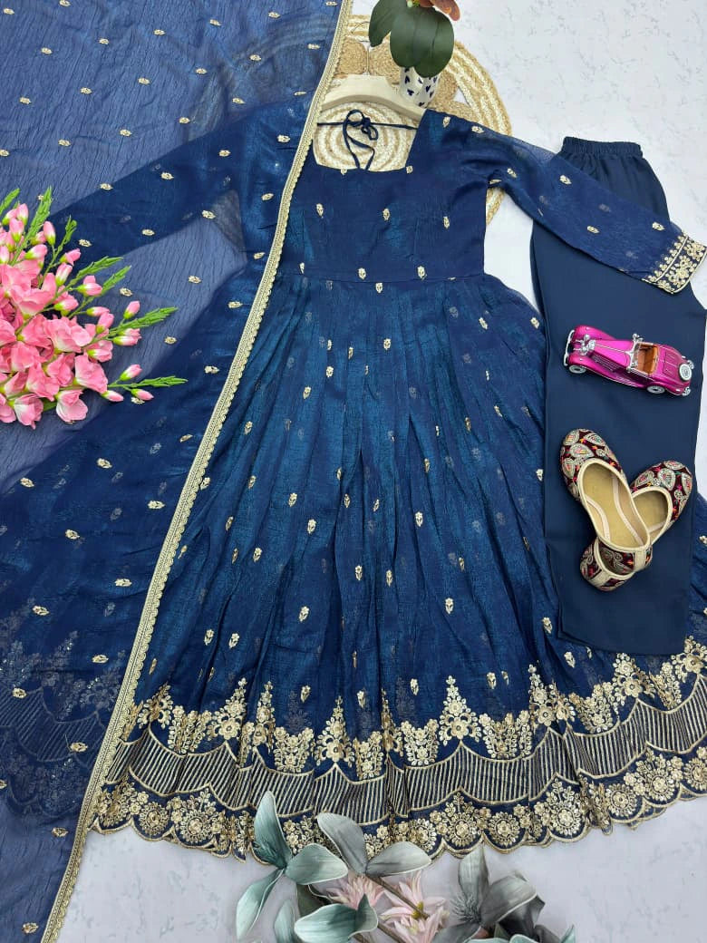 Silk Embroidered Gown 3