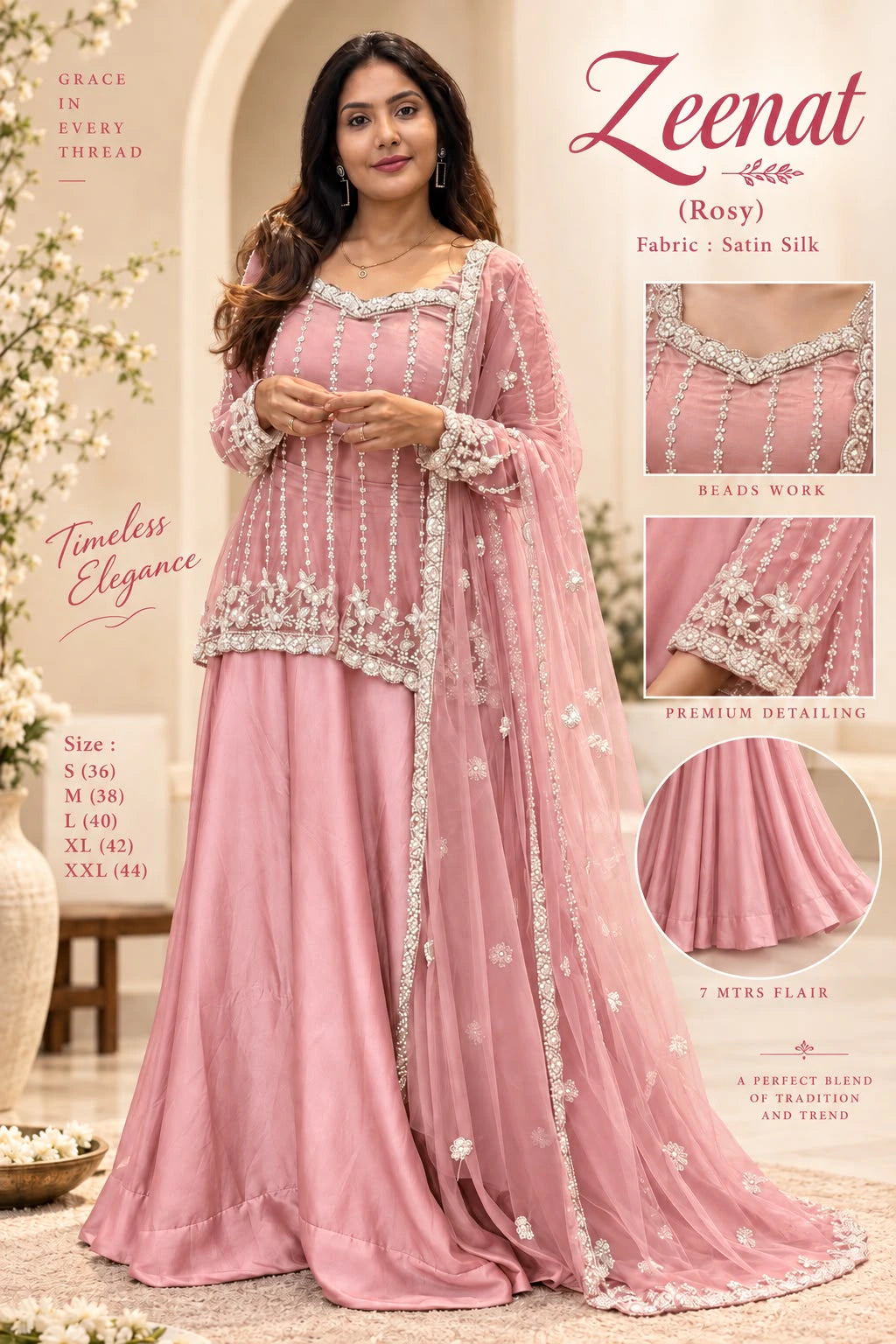 Silk Satin Lehenga Set 4